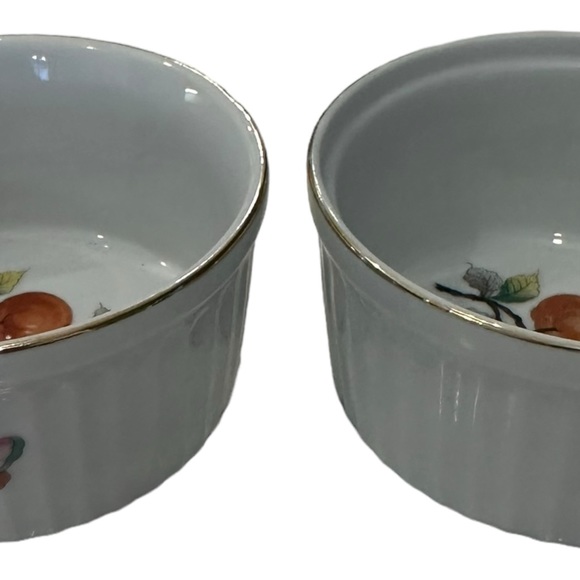 Set of 2 Andrea by Sadek Ramekin Soufflé Dish Porcelain France small bowl Fruit - Picture 5 of 5